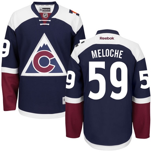 Mens Reebok Colorado Avalanche 59 Nicolas Meloche Premier Blue Third NHL Jersey